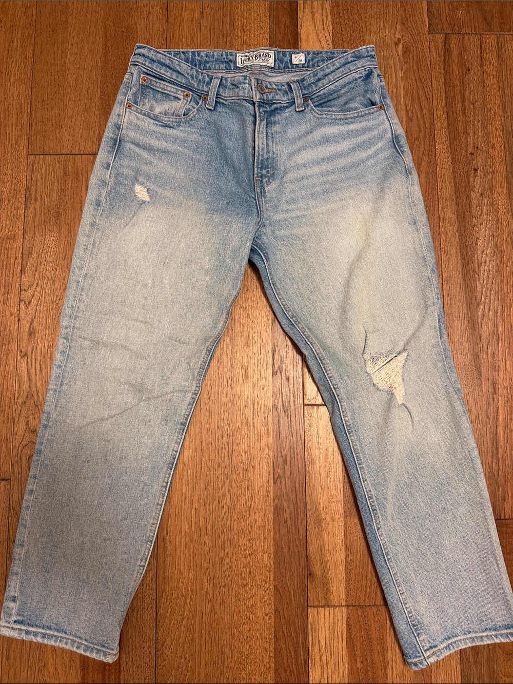 Lucky Brand Sienna Slim Boyfriend Jeans Light Wash Distressed Size 6/28